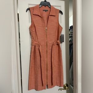 Sharagano Orange Sleeveless Dress